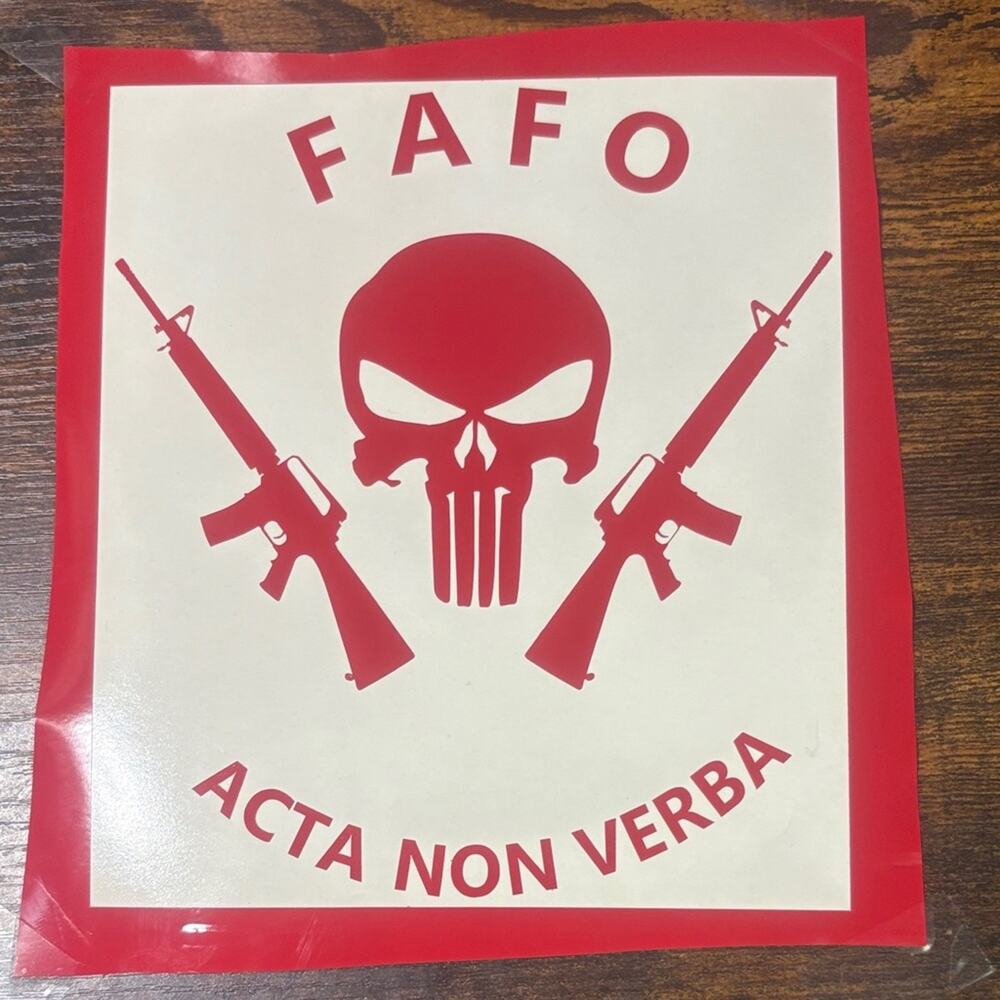 Red FAFO Acta Non Verba Sticker